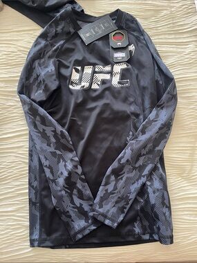 UFC Black and Grey Camo Long Sleeve Rash Guard